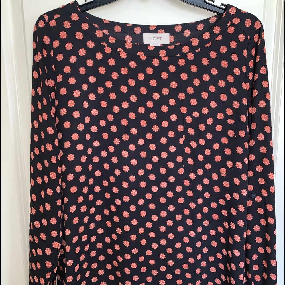 Black long sleeved blouse from LOFT
